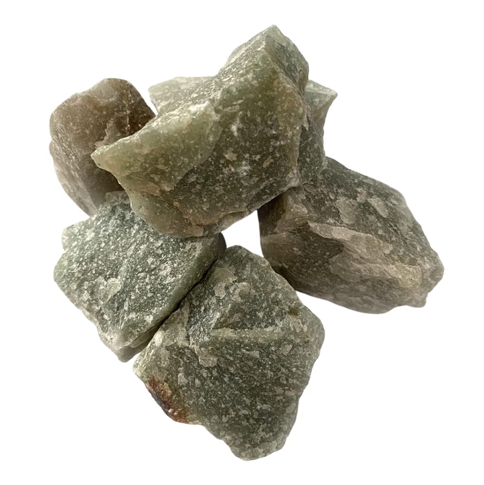 VIE Raw Rough Cut Crystals, 80-100g, Pack of 6, Green Aventurine