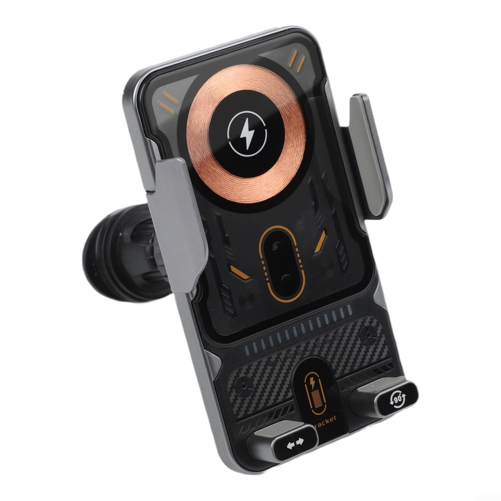 Cargador de coche inalámbrico de 15W, cargador de coche inalámbrico de sujeción automática, con soporte de teléfono de sujeción automática para iPhone para Android (plata)
