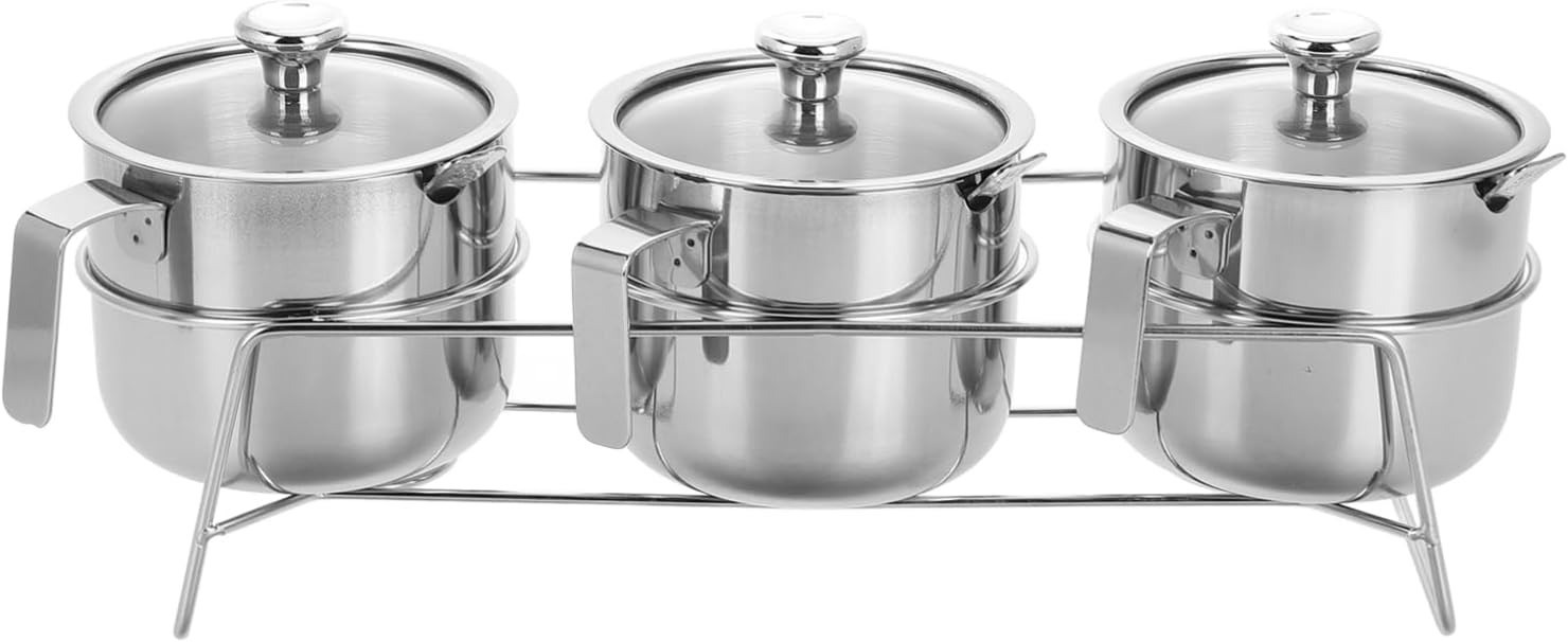 1set Stainless Steel Spice Jar Lids Kitchen Storage Box for and Seasoning Spice Dispenser for Easy Monitoring and Modern Aesthetic Condiment Pot