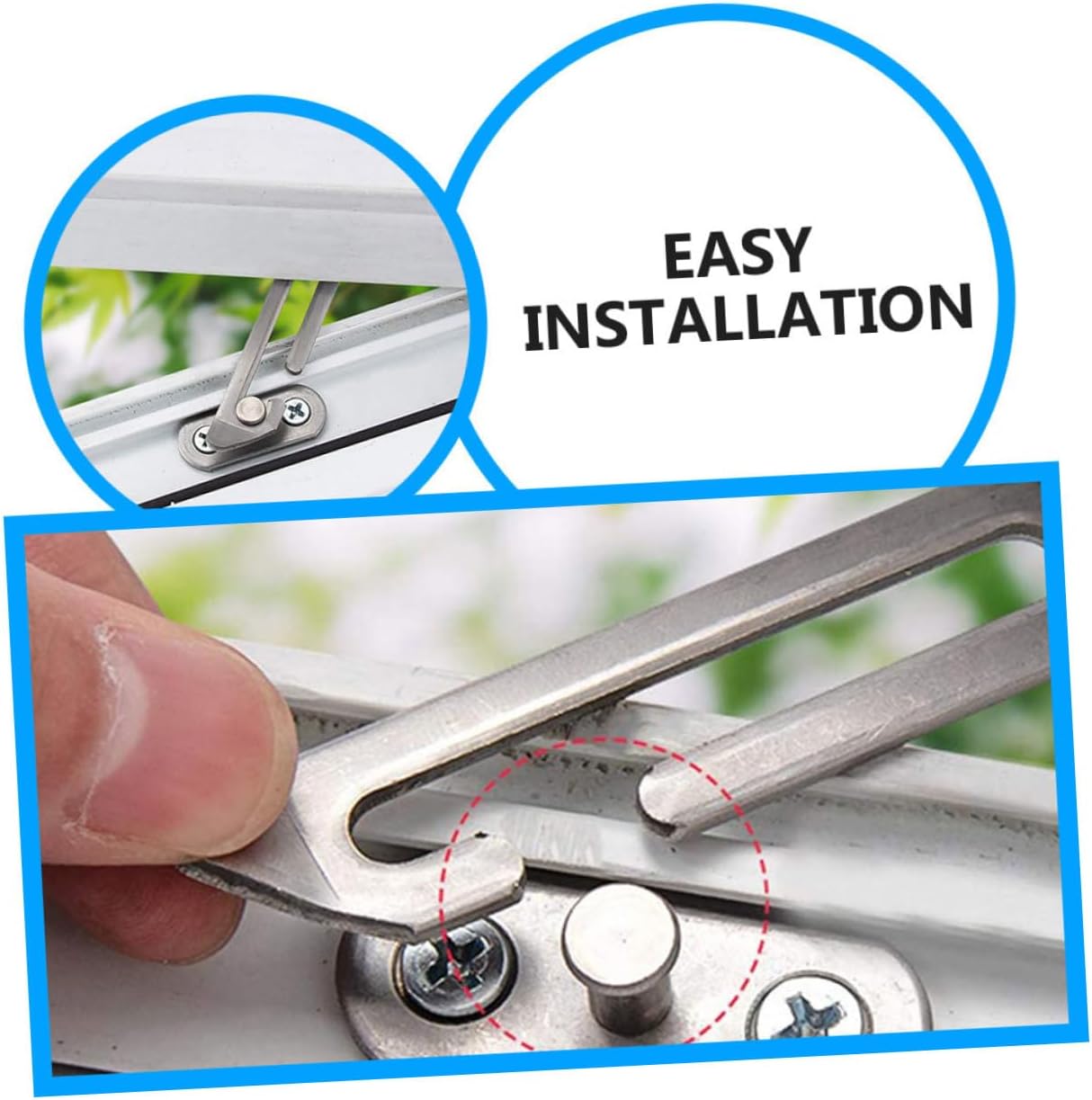 NUOBESTY 6pcs Stainless Steel Window Limiter Restrictor Casement Window Stay Catch Lock Safety Limiter Controller Device for Home Office Fall Prevention