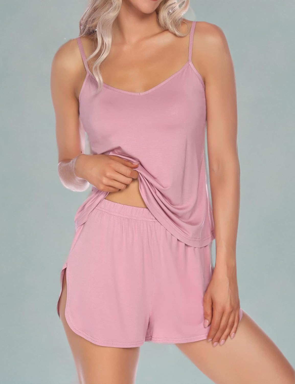 Senert Sexy Pajamas for Women Sleepwear Sexy Lingerie V Neck Pjs Cami Shorts Set Nightwear S-XXL - Image 7