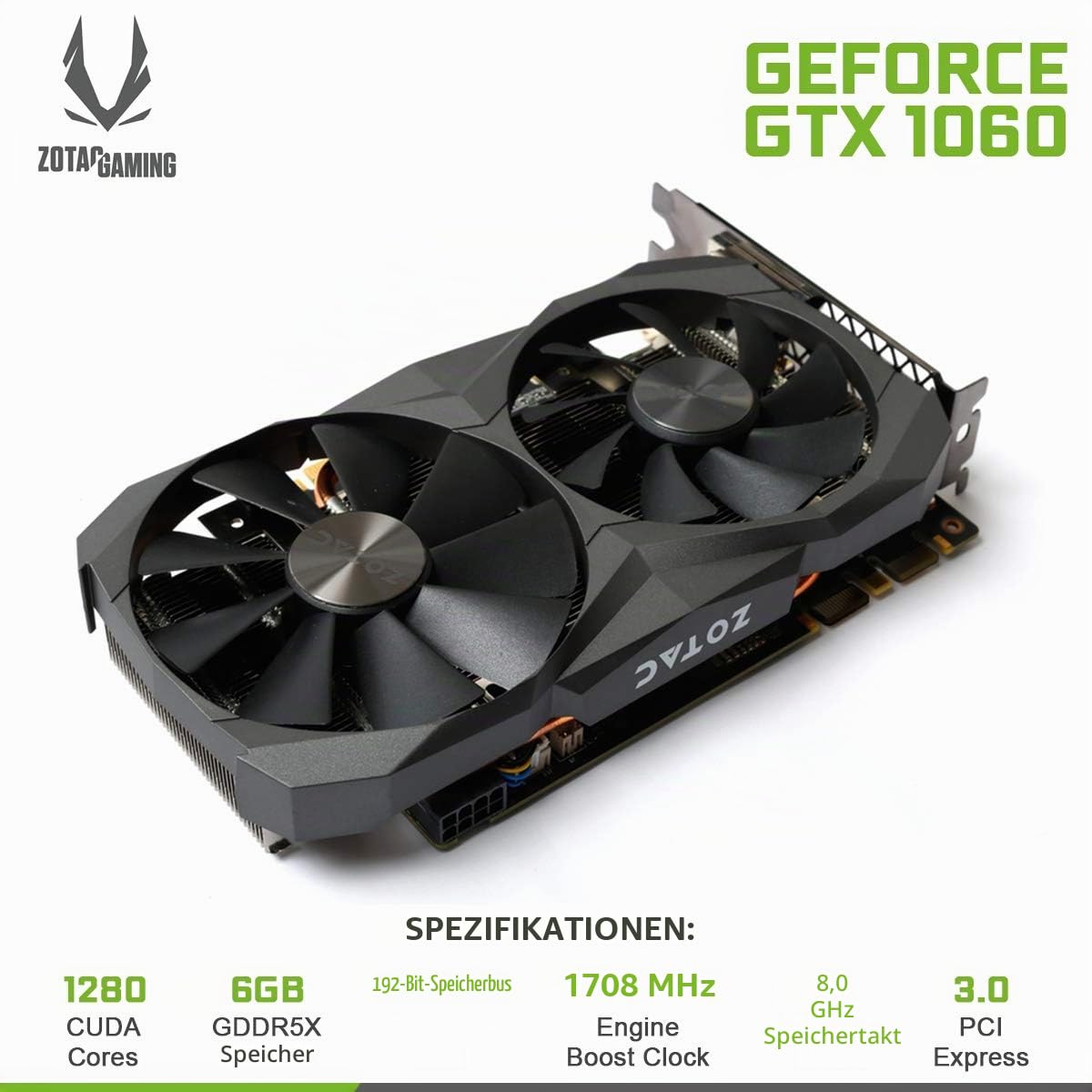 ZOTAC GeForce GTX 1060 6GB GDDR5X Grafikkarte: Amazon.de: Computer