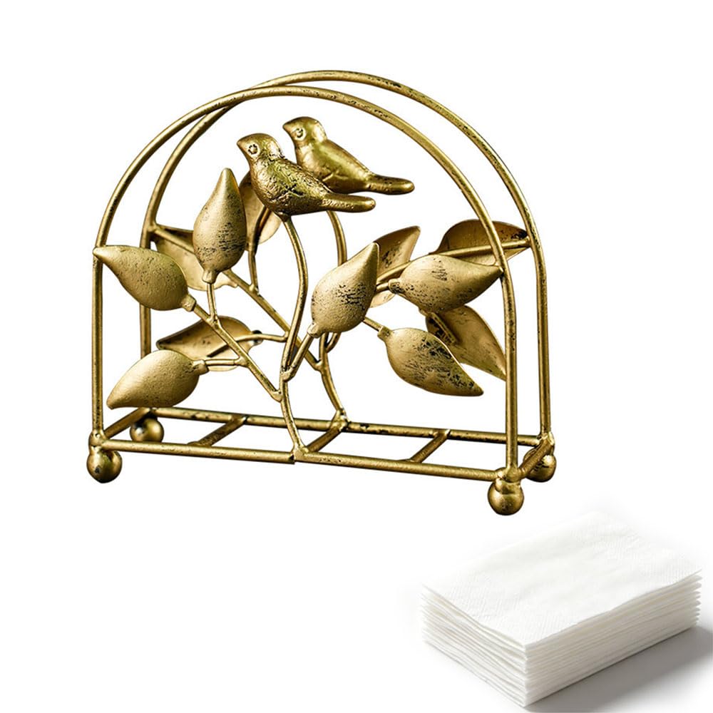 Servilletero: servilleteros para mesas, dispensador de papel de metal, soporte para toallas de papel de mesa de comedor para cocina y decoración de mesa (pájaro)