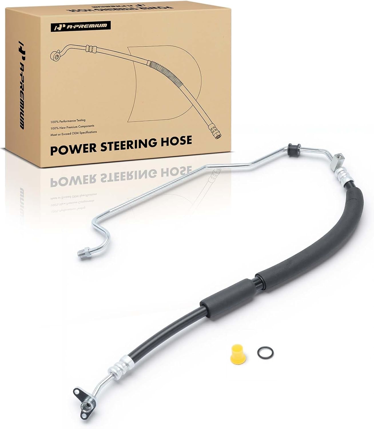 A-Premium Power Steering Pressure Hose Line Assembly Compatible with Honda Accord 2003-2007 & Acura TSX 2004-2008, L4 2.4L, with O-ring, Pump To Rack