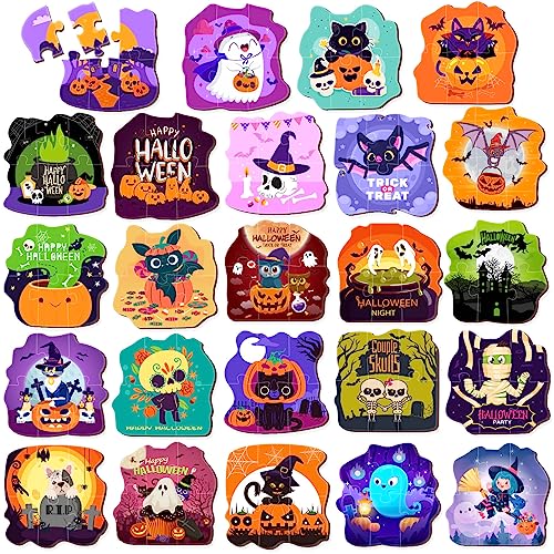 HFAYDZSW 24 Pack Halloween Puzzle for Kids, Halloween Party Favor...