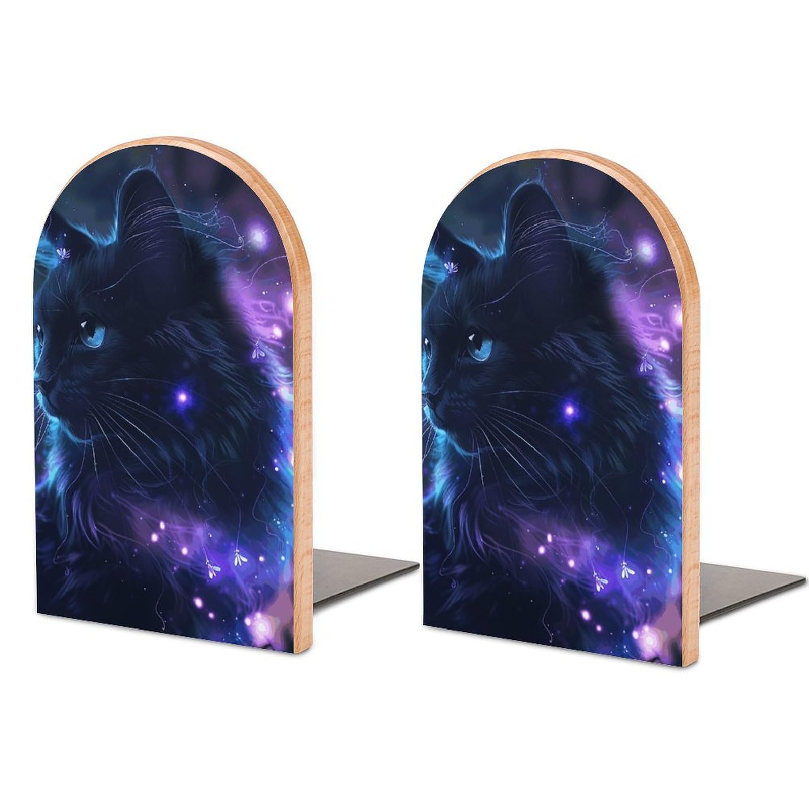 Serre-livres en bois robuste avec base stable pour rangement de CD et jeux vidéo