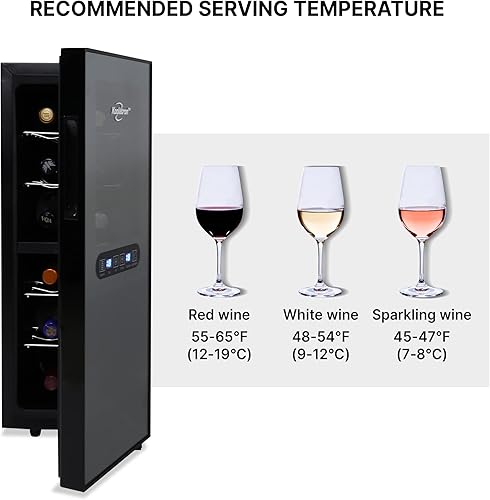 Miniatura 9 de Koolatron WC12DZ, enfriador termoeléctrico de doble zona, capacidad de 12 botellas con controles digitales de temperatura, bodega de vino con