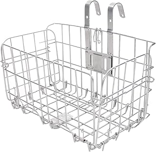 Folding Bike Front Basket Bicycle Wire Basket with Handles Easy Installation on Front Handlebar
