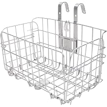 Folding Bike Front Basket Bicycle Wire Basket with Handles Easy Installation on Front Handlebar