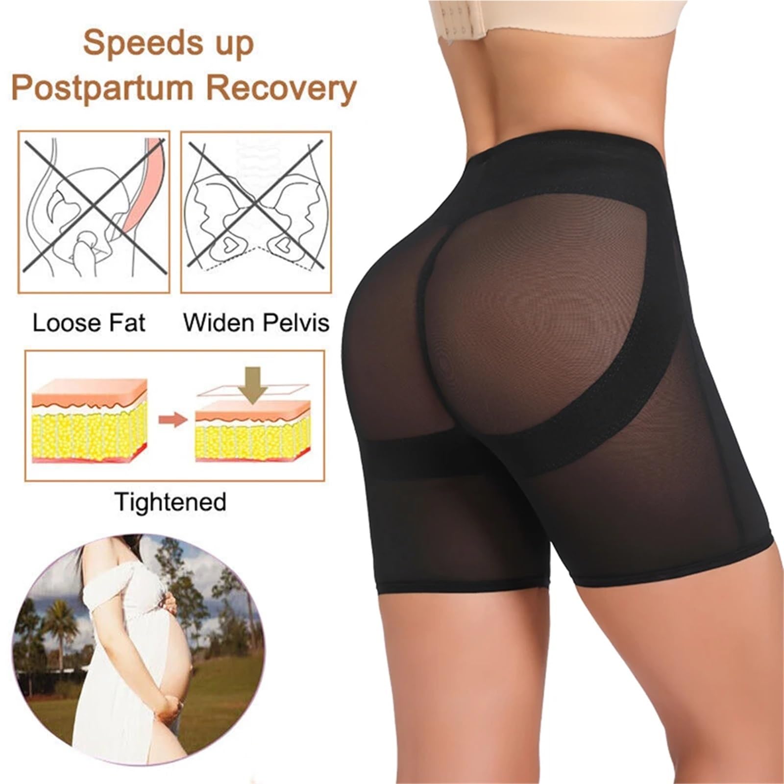 Guaina Contenitiva Donna Pantaloncini Modellanti Sexy for Il Sollevamento dei Glutei da Donna, A Vita Alta, in Rete Traspirante