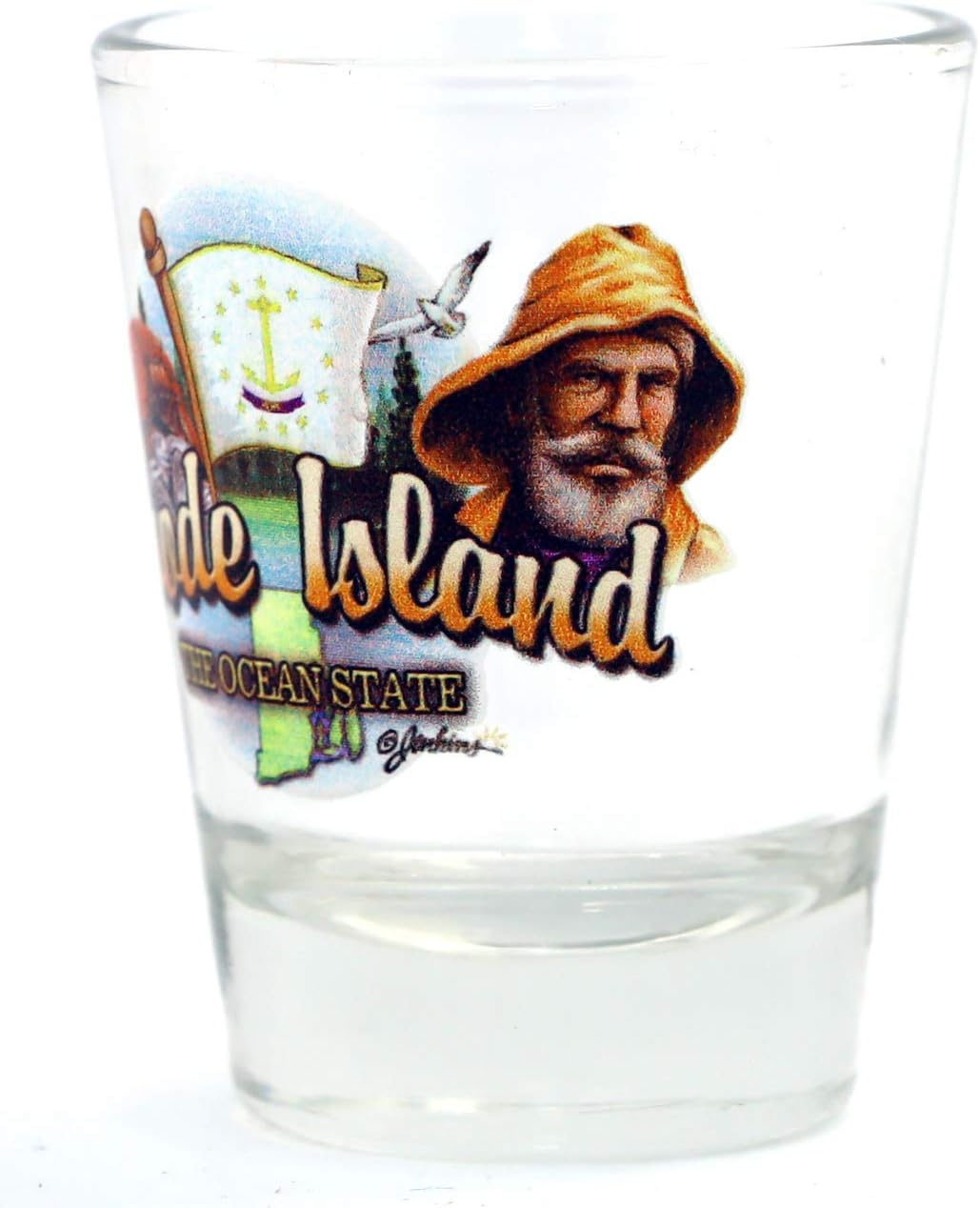 World By Shotglass Rhode Island Ocean State Elements Shot Glass image 3