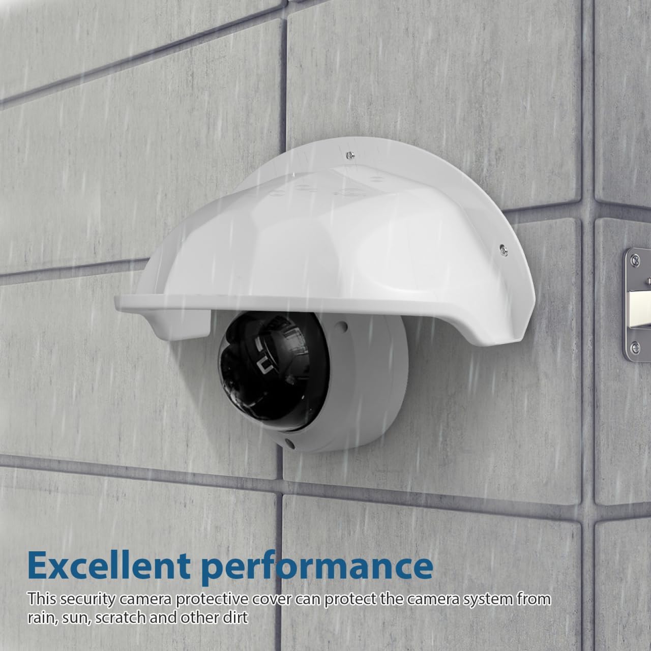 HOMSFOU Outdoor Camera Protector Cover Silicone Security Camera Rain Shield Weather Resistant Housing with Large Viewing Window 11.41X8.07X5.90 Inches