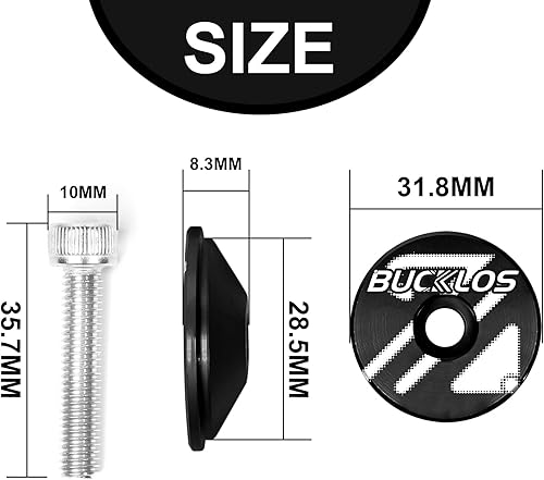 Miniatura 2 de BUCKLOS 1 18 pulgadas de aluminiofibra de carbono Auriculares de bicicleta Tapa superior, tuerca de estrella Perno de tuerca expansible.