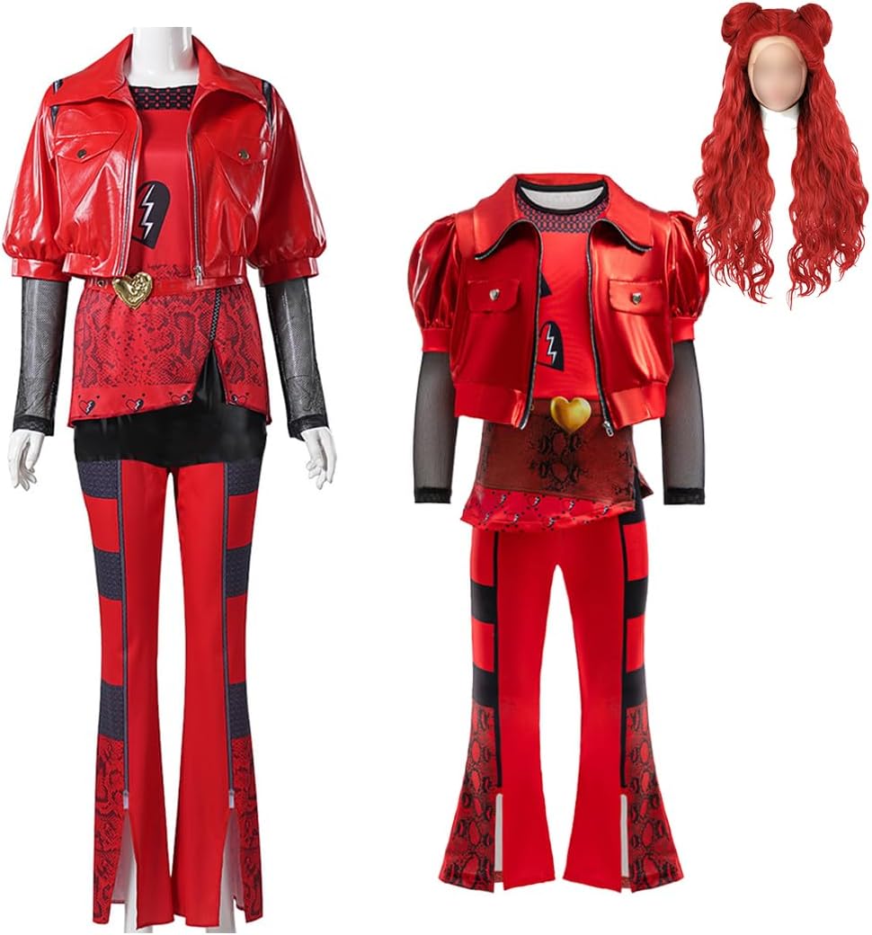 ★週末セール★【即日発送】ディセンダント4 レッド 衣装 靴 ウィッグ Amazon.co.jp: ライズ オブ レッド コスチューム ジャンプスーツ