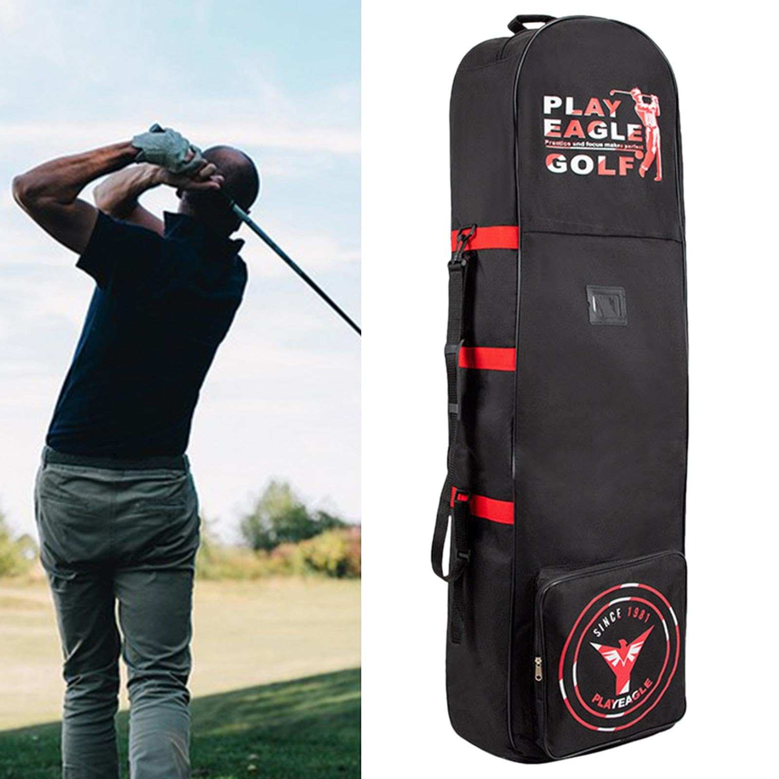 Borsa da Viaggio per Golf per Compagnie, Custodia da Viaggio Pieghevole di Grande capacità con Ruote, Borsa Porta Mazze da Golf per Sport all