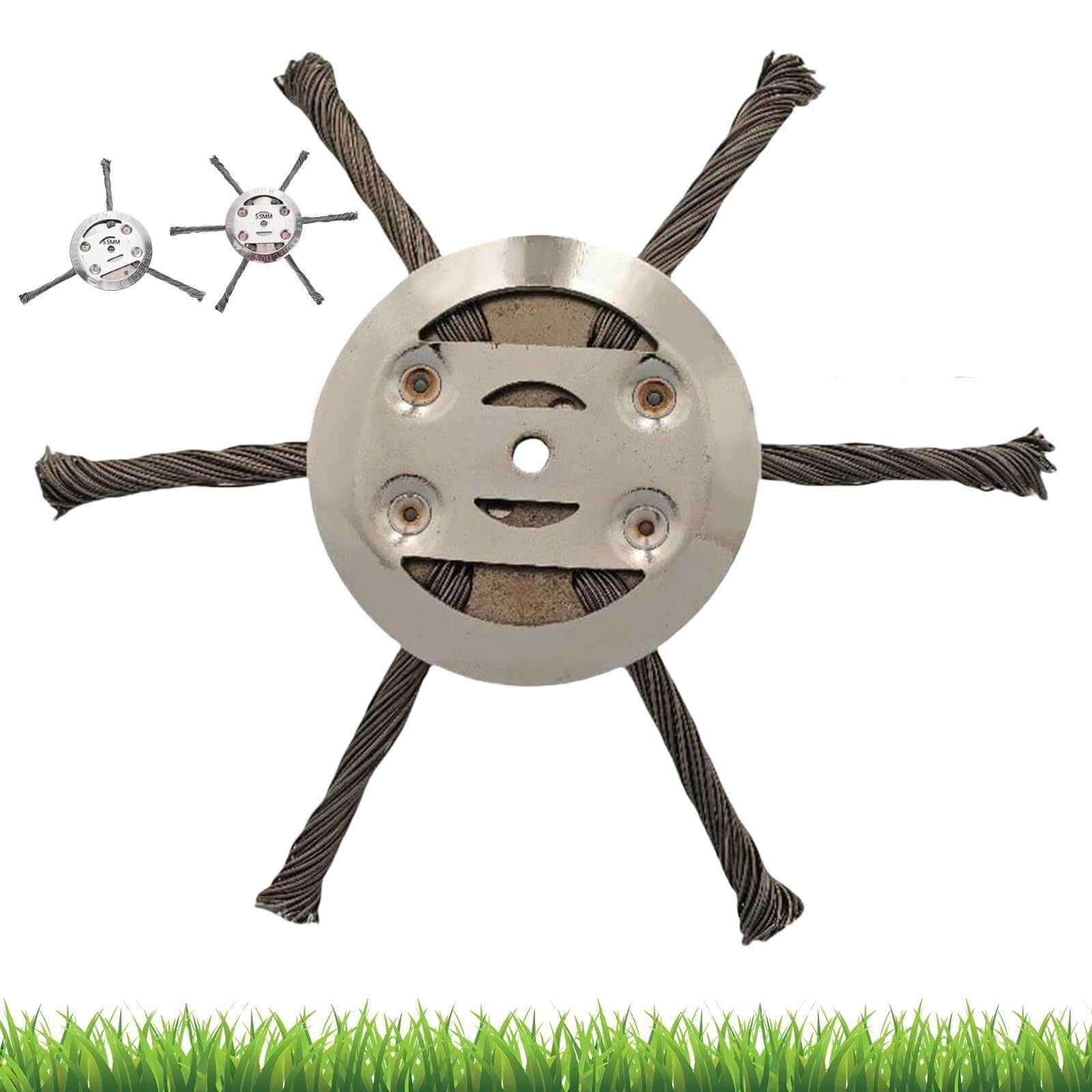 Cabezal de Alambre for desbrozadora de césped: Repuesto Universal for desbrozadora de Gasolina. Cabezal de Alambre de Acero Resistente de 7/8/9 Pulgadas for césped.(6 Blades 6-Inch)