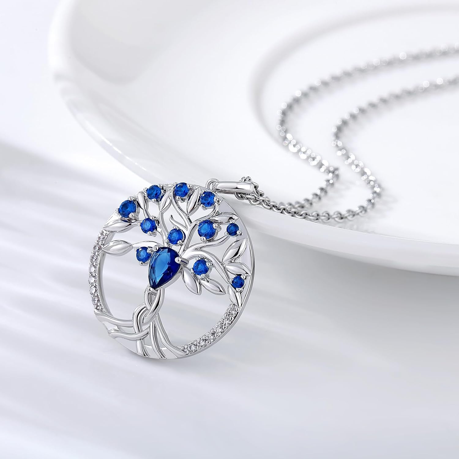 jiamiaoi Tree of Life Necklaces for Women Birthstone Family Tree Necklace Womens Jewelry Gifts for Mom Mother Grandmother - Image 3