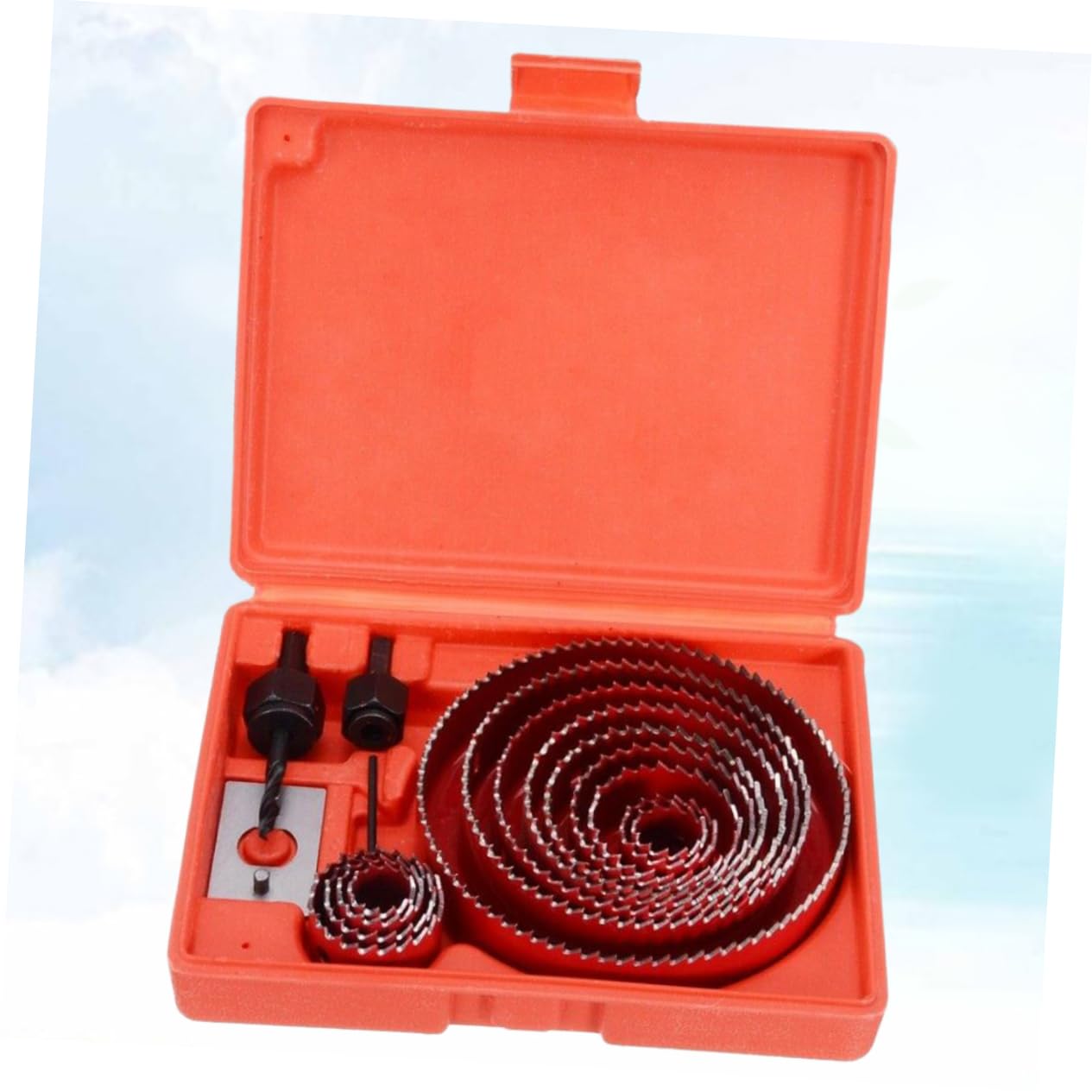 Juego de 16 Brocas para Cortar Agujeros Redondos Metal Rojo