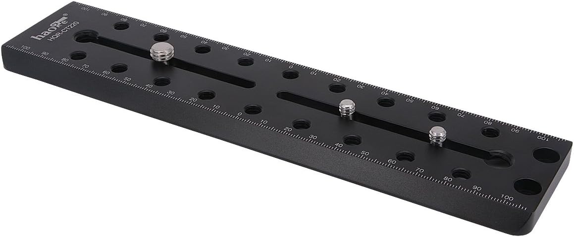 Haoge 220mm Camera Long Sliding Quick Release Plate for Cartoni Focus, Focus 8S, Focus HD, e-Focus, Lambda 10, HiDV, Smarthead, Spinhead, Alfa, Alfa II, Action Pro, Status Pro Tripod Video Fluid Head