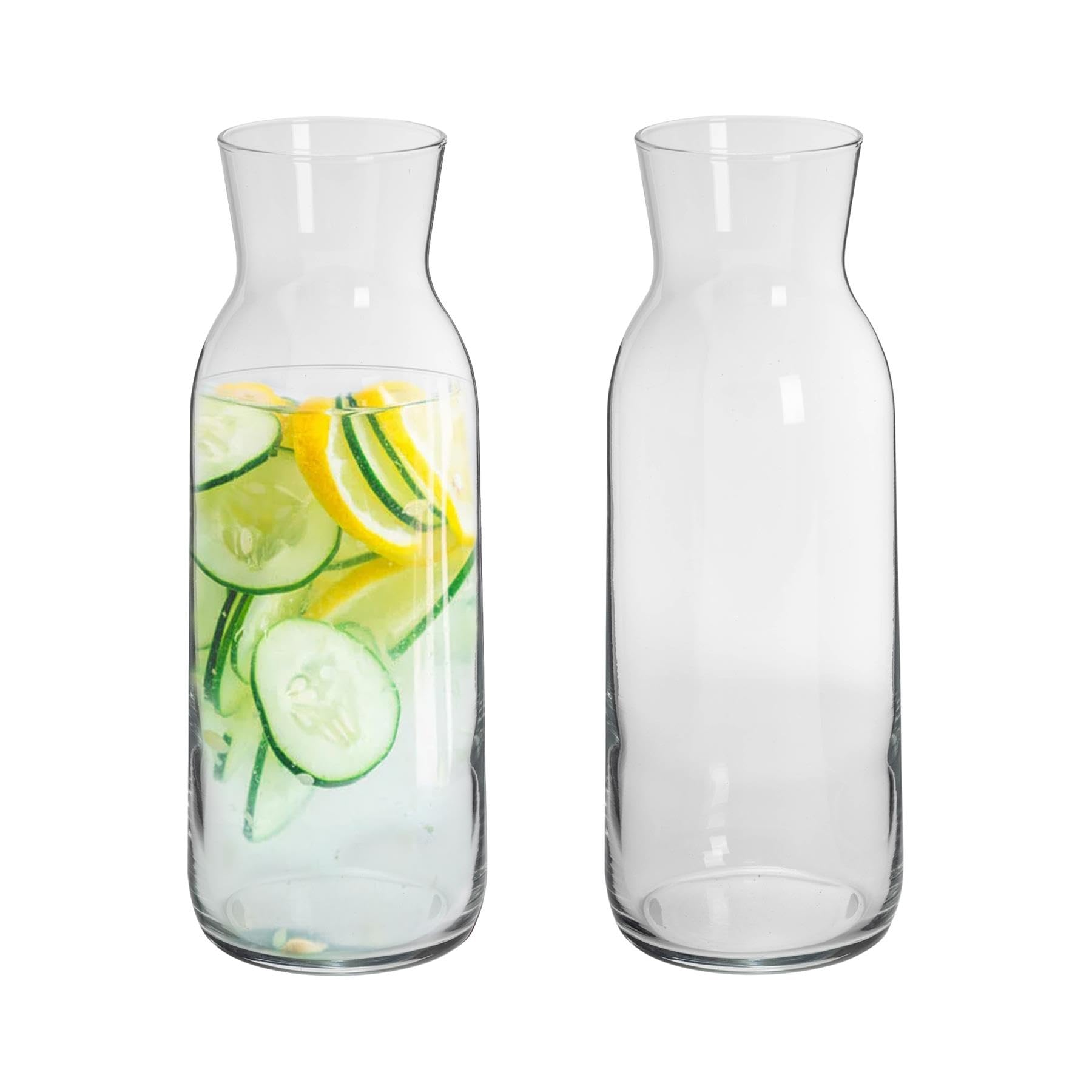 Argon Tableware - Brocca Glass Carafes - 1.2 Litre - Pack of 2 - Transparent