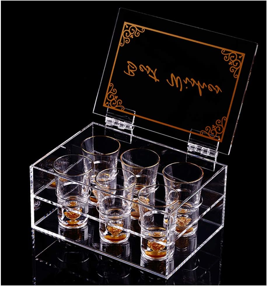 Classic Version No Bubbles 24K Gold Rimmed Shot Glasses,Small Glasses (6 Pcs)