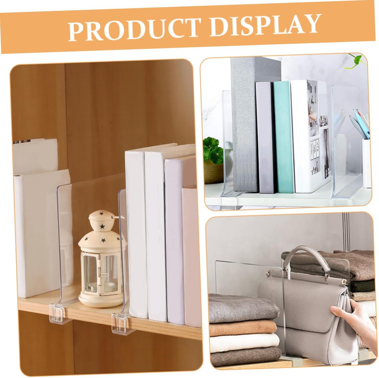 6pcs Shelf Dividers for Closet Organization Clear Shelf Separators for Kitchen Office and Bedroom Storage Easy to Install