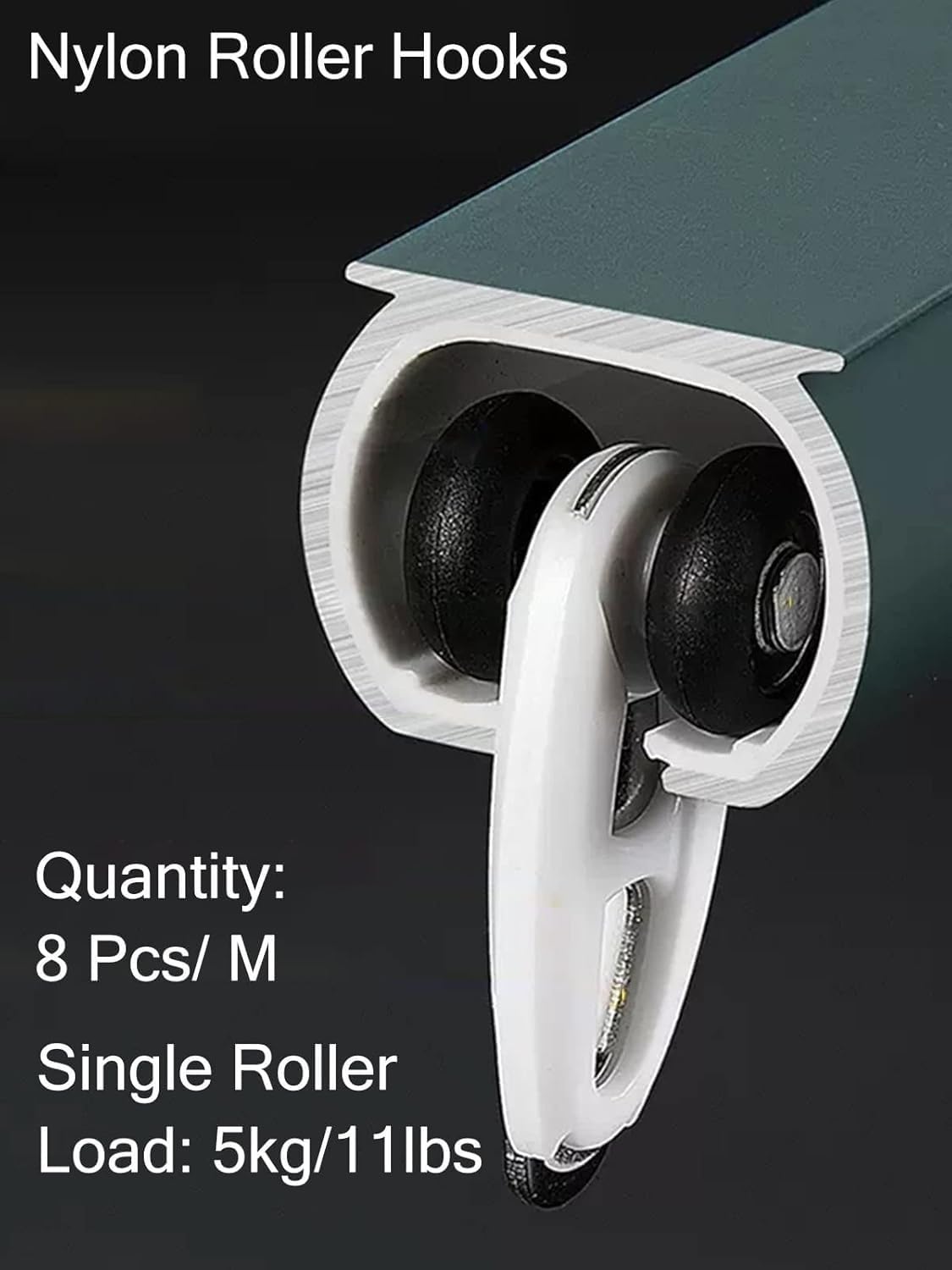Curtain Track Brackets Double Ceiling Track for Sliding Glass Door/Metal Door/Living Room Long Window/Door Frame, Curtain Rod System with Rollers, Brackets, Screws(Green,7m/23ft)