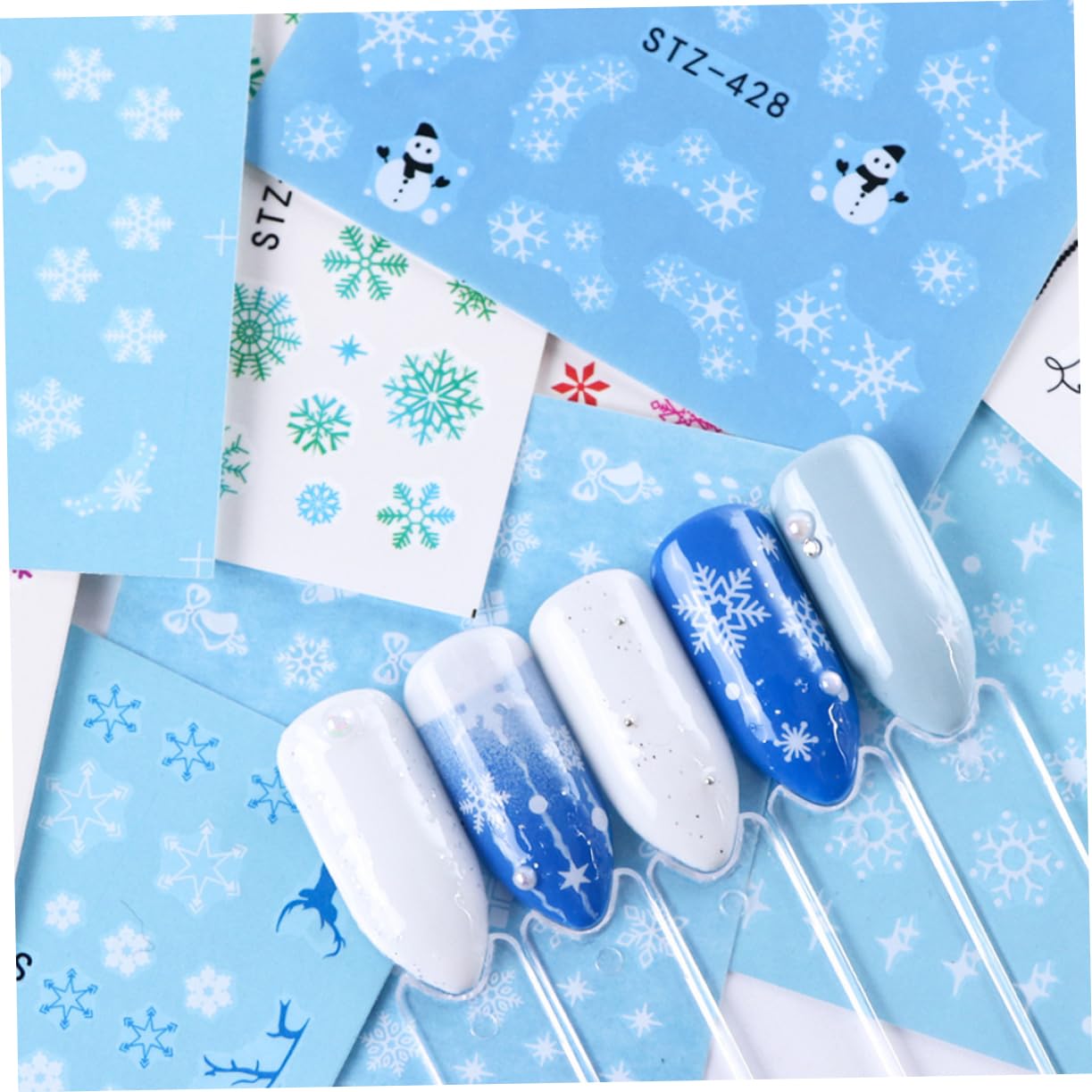 Healeved 180fogli Adesivi Per Unghie Motivo Fiocco Di Decorazioni Natalizie Per Artigianato Unghiale Per Manicure Fai Da Te Sicuri e Facili Da Usare Perfetti Per Festività e Eventi