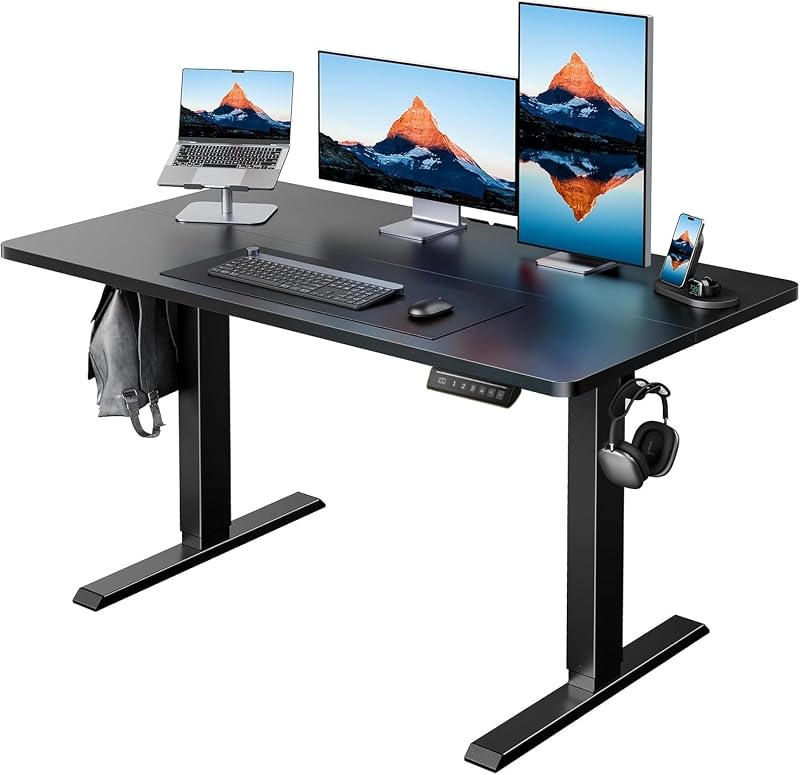HUANUO 48x23 Inch Electric Standing Desk, Adjustable, Black