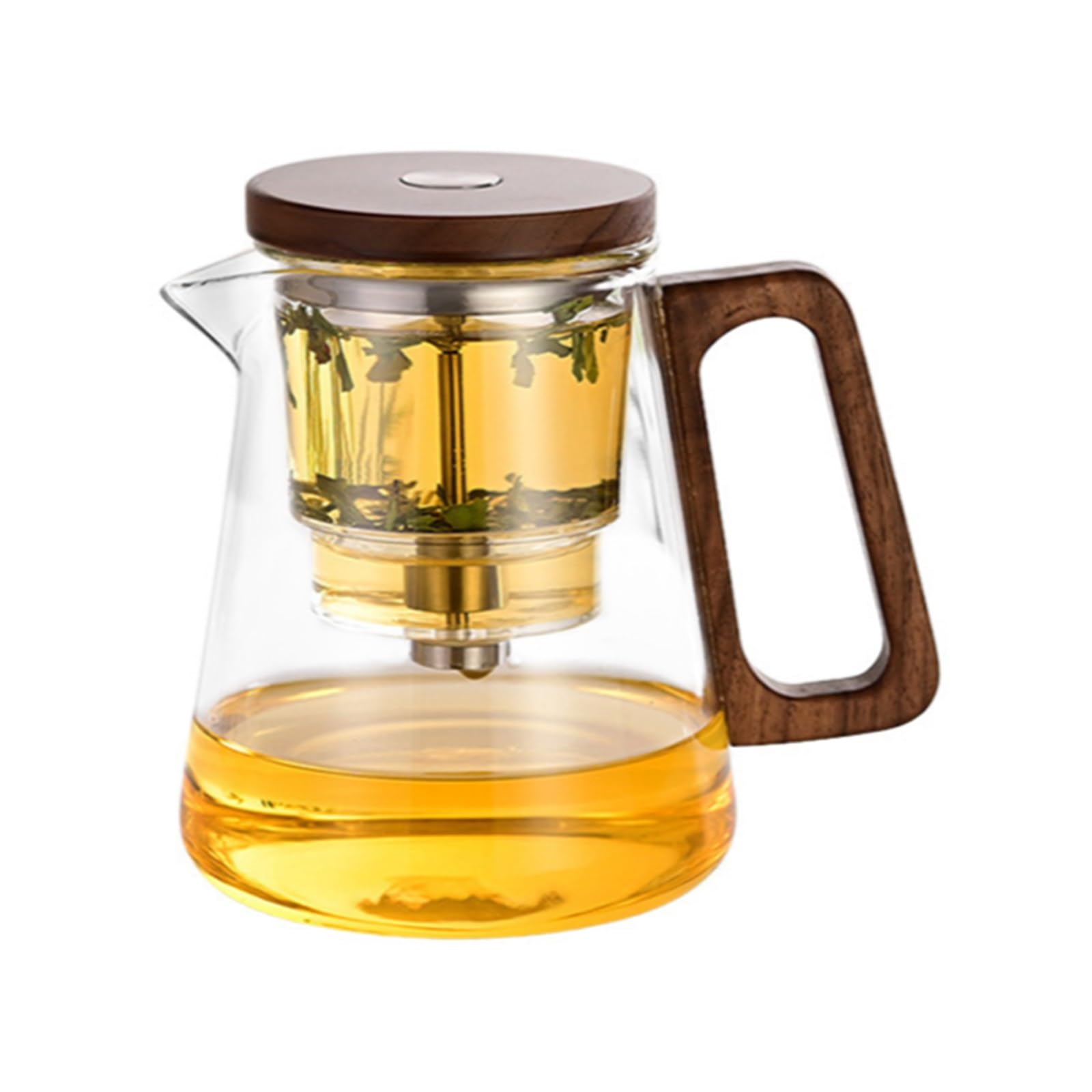 Teiera di Vetro Tetera 800ml Separación De Agua De Té Todo De Vidrio Resistente al Calor Filtro De Té Kung Fu Tea Set(Clear)