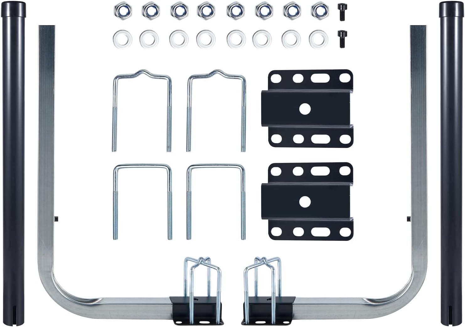 Hishine 1 Pair of Boat Trailer Guide, Trailer Guide Ons Galvanized Steel for Boat, Fishing Boat, Sailboat Trailer, Silver, L or T Shaped