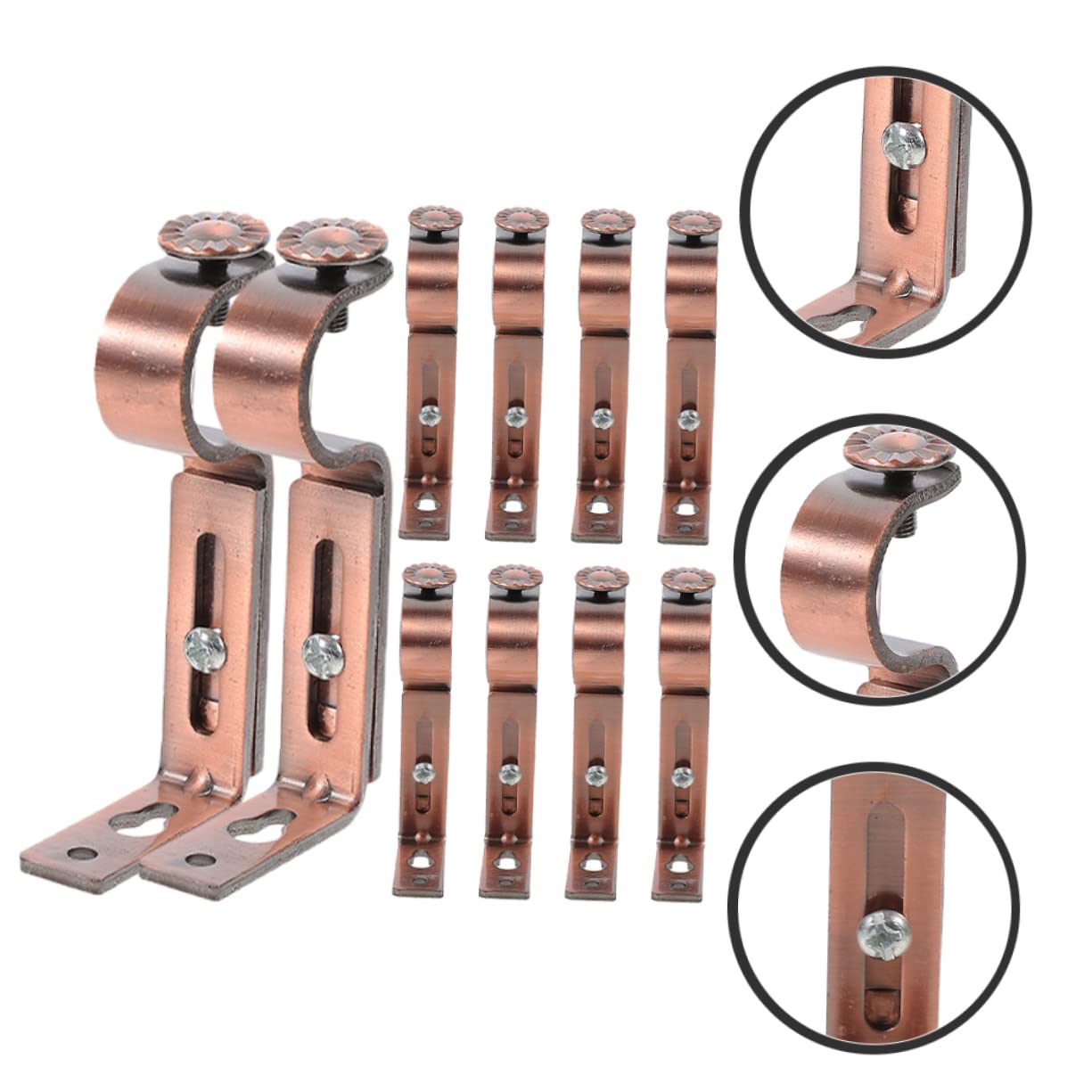 10 Pezzi per Tende Staffa per aste per Tende cieche Supporti per bastoni per Tende in Metallo Supporto per aste per Tende Telaio di Supporto mensola Ferro da Stiro