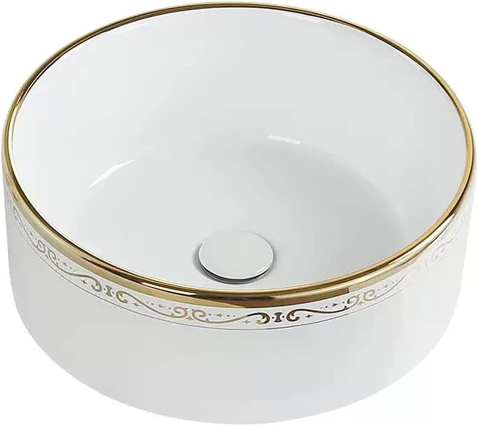 Umywalka Łazienkowa Ceramiczna Umywalka Łazienkowa Umywalka Okrągła Umywalka Łazienkowa Z Odpływem Pop-Up Biała Umywalka Nablatowa Porcelanowa Ceramiczna Umywalka Nablato,S