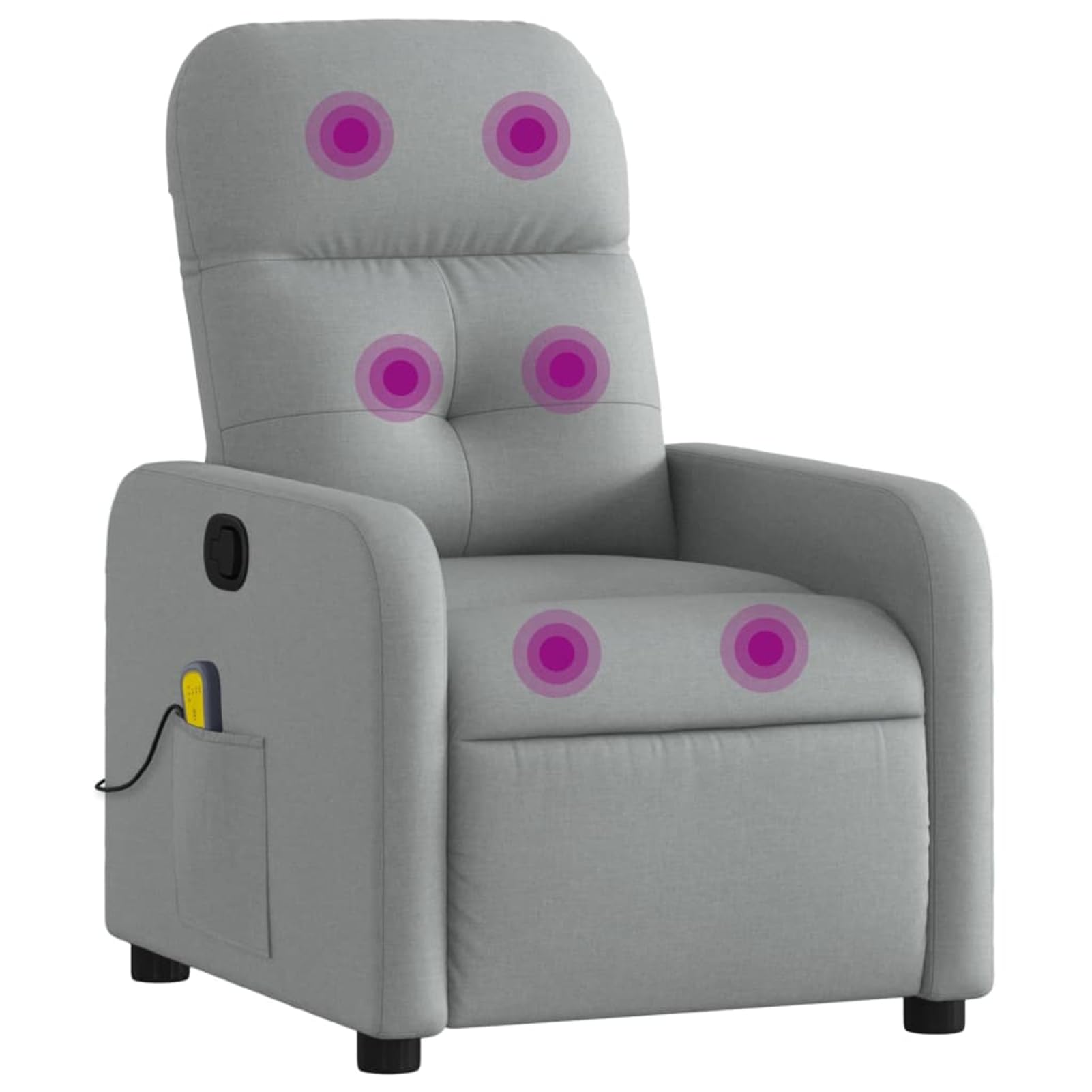 Tidyard Massage-Relaxsessel, hellgrauer Stoff, Armlehnensessel Relaxsessel TV-Sessel Fernsehsessel für Wohnzimmer Schlafzimmer3206935