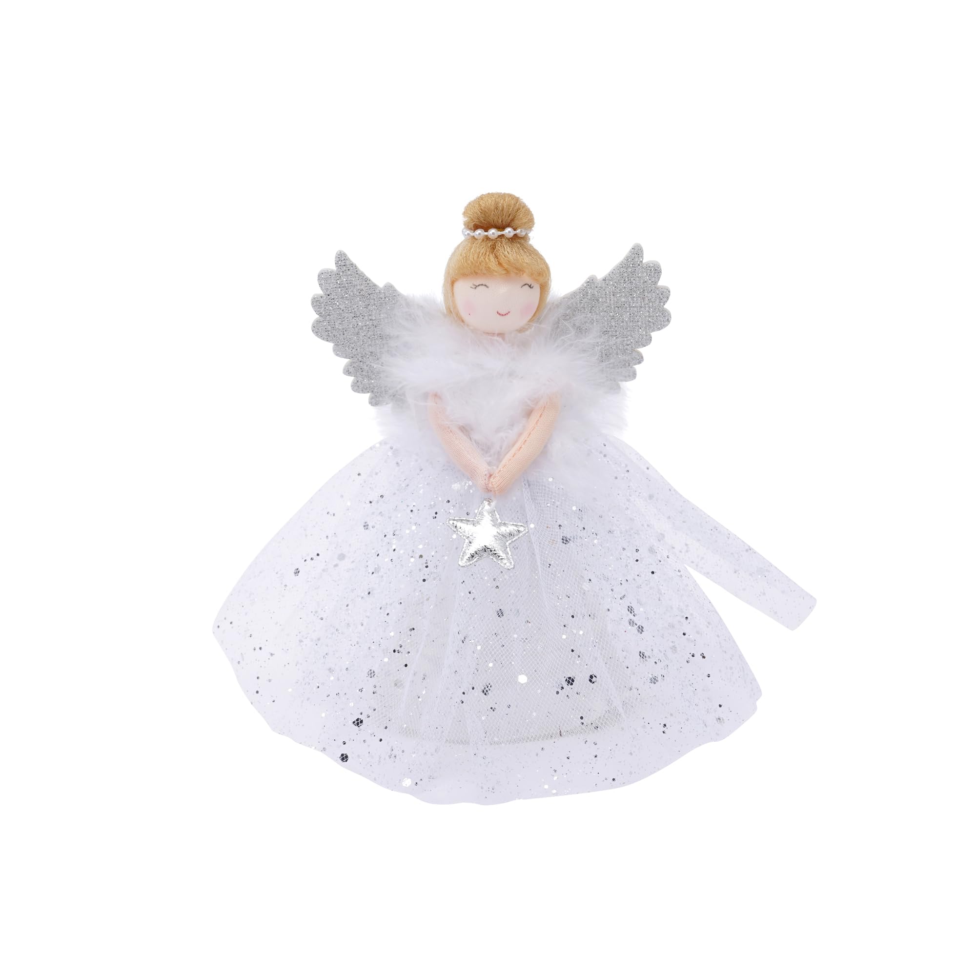 Cgb Giftware White | Christmas Light Up Angel Tree Topper - Silver | Joy To The World Range | Angel | Christmas | Festive | Xmas | Tree Decoration | Gb05939