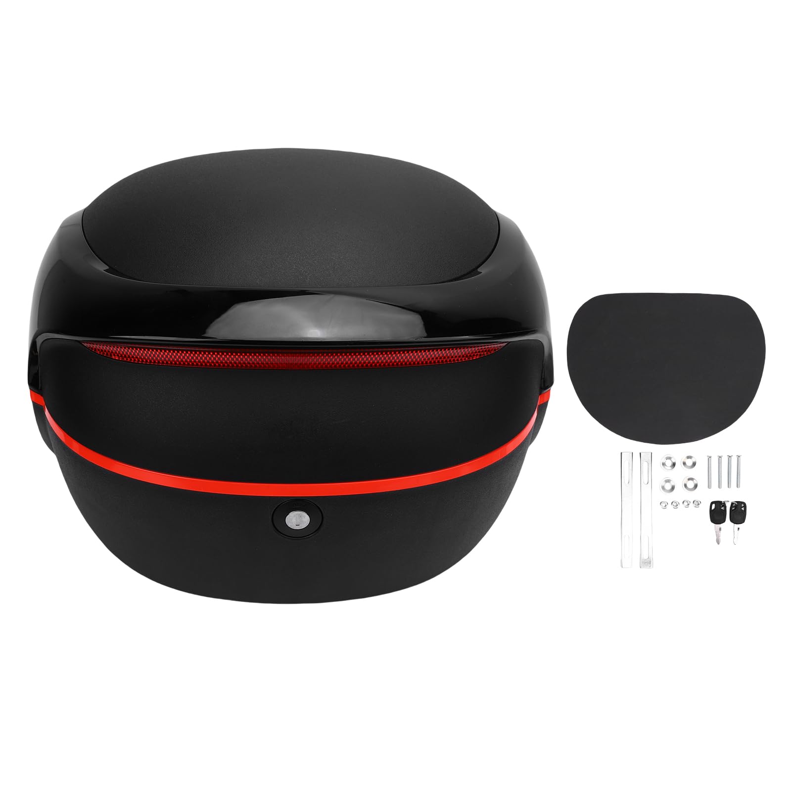 Aramox Bauletto per Moto Bauletto per Scooter per Scooter 35L ABS con Serratura Impermeabile con Schienale con Striscia Riflettente per (BLACK)