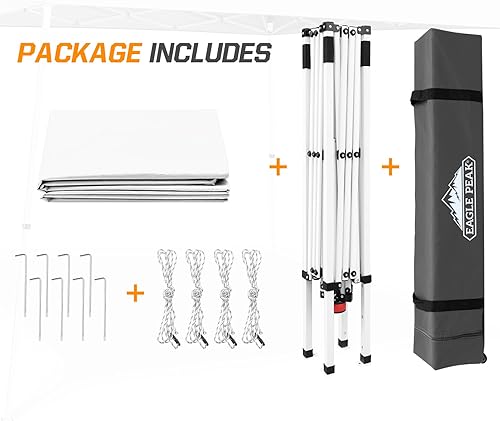 Vista 293 de EAGLE PEAK Tienda de campaña desplegable de pierna inclinada de 8 x 8 pulgadas, fácil instalación para una persona, toldo de playa al aire libre