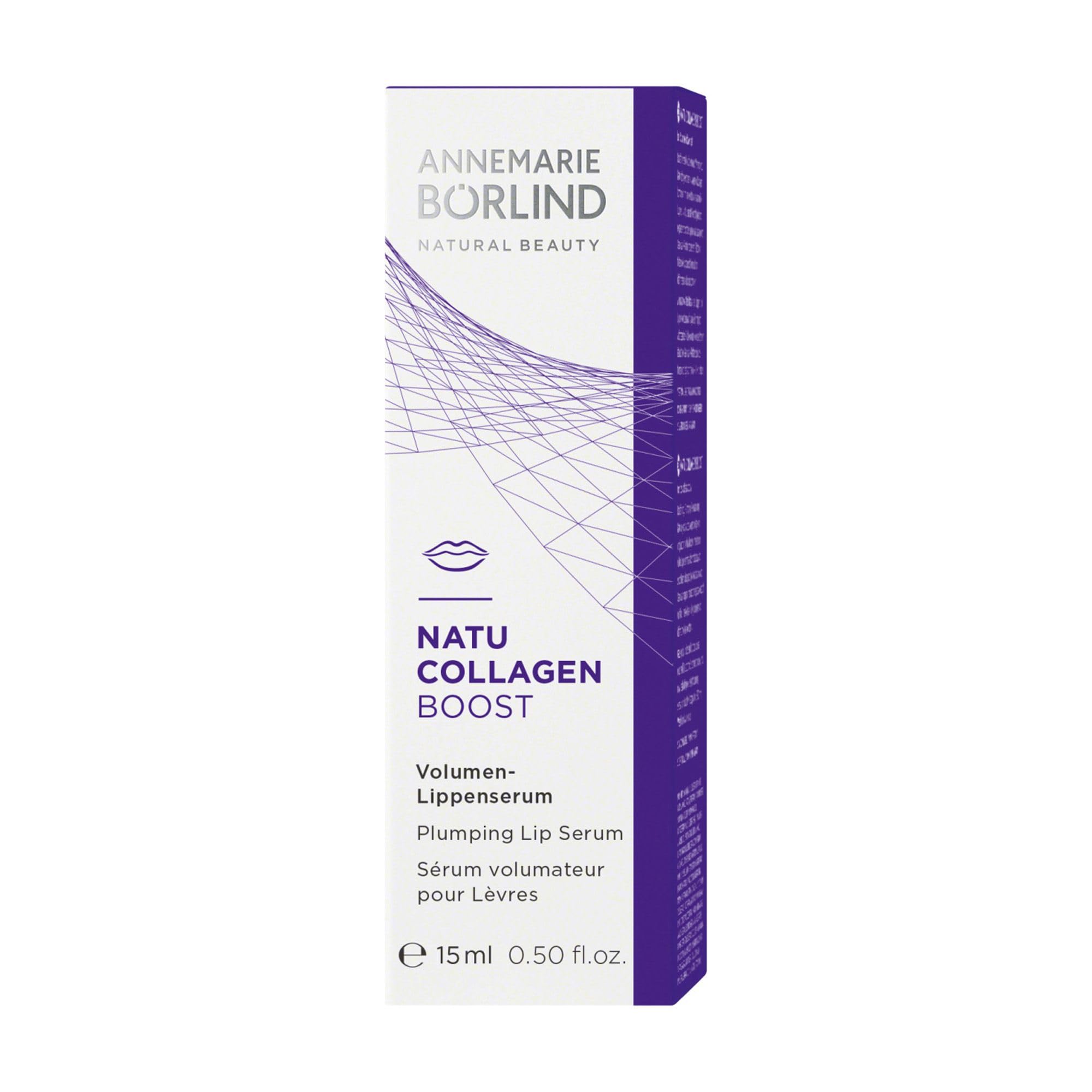 ANNEMARIE BÖRLIND NATUCOLLAGEN BOOST Volumen-Lippenserum (15ml) - Veganes Kollagen Kombiniert Mit Einem Booster Aus Weißer Lupine - Strafft, Spendet Feuchtigkeit und Repariert Spröde Lippen, Vegan