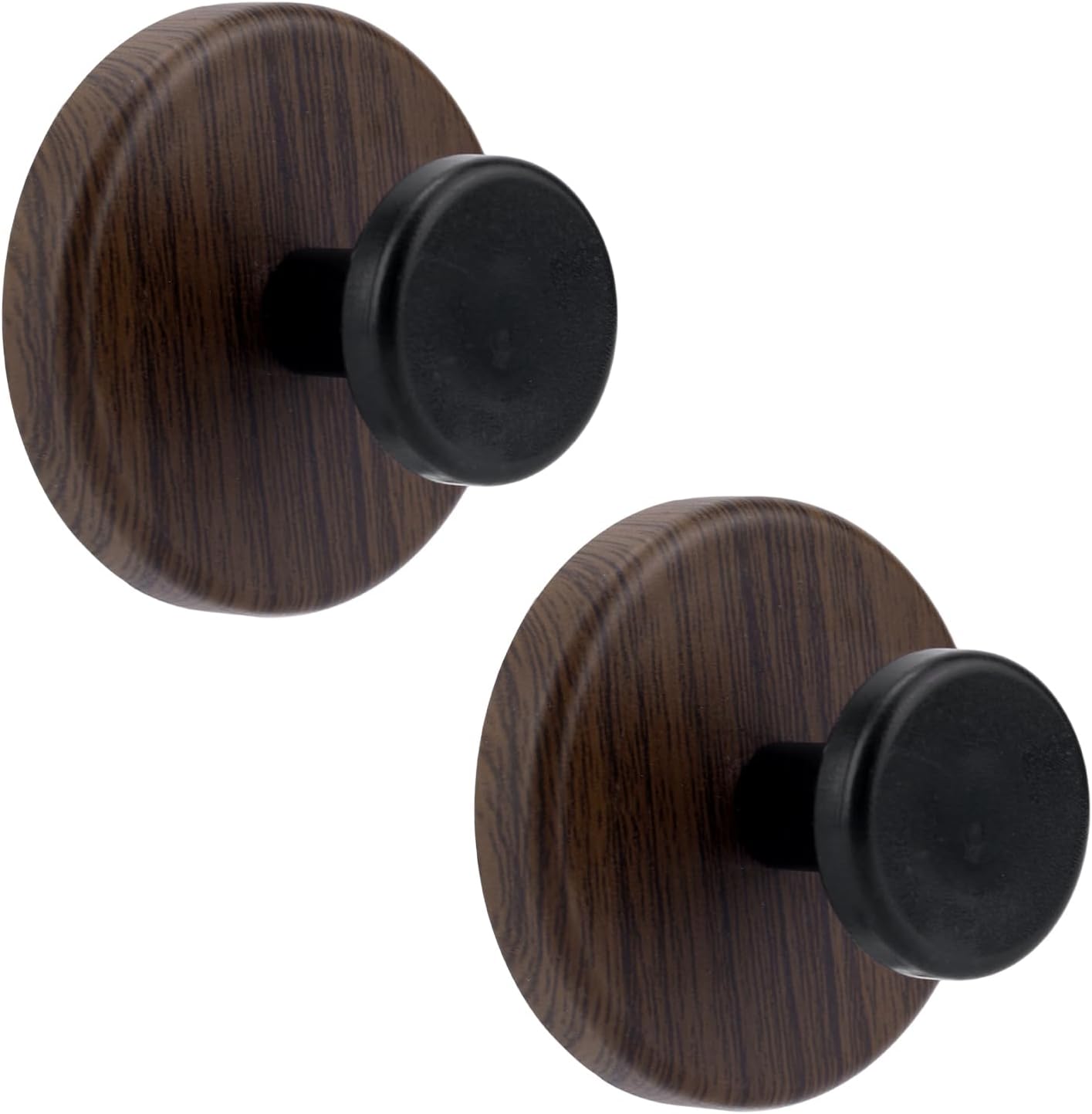 2pcs Wreath Door Glass Hangers, Suction Cup Wreath Hanger Hooks No Sticky Residue for Hanging Fall Halloween Christmas July 4th Easter Thanksgiving Decorations(Walnut Wood Color)