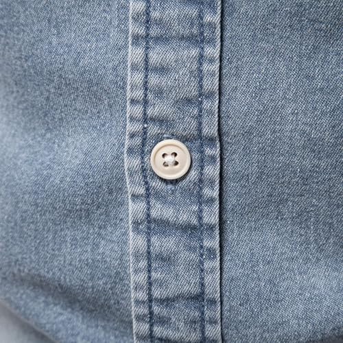 Camisa de mezclilla ajustada con acabados premium y botones robustos 5