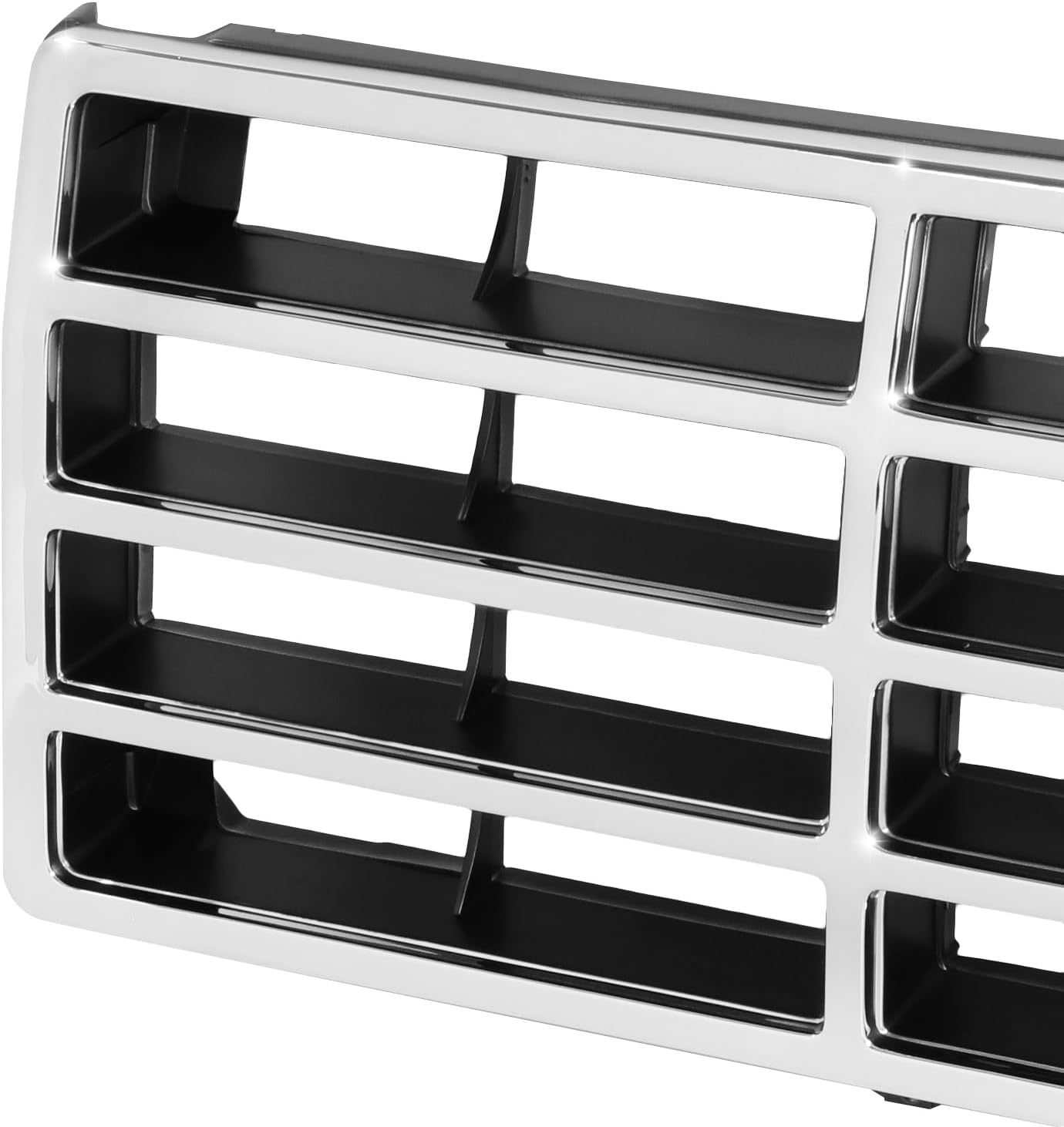 Auto Dynasty FO1200118 Factory Style Front Bumper Grill Grille Assembly Compatible with Ford Bronco F-Series 1982-1986, Chrome/Black