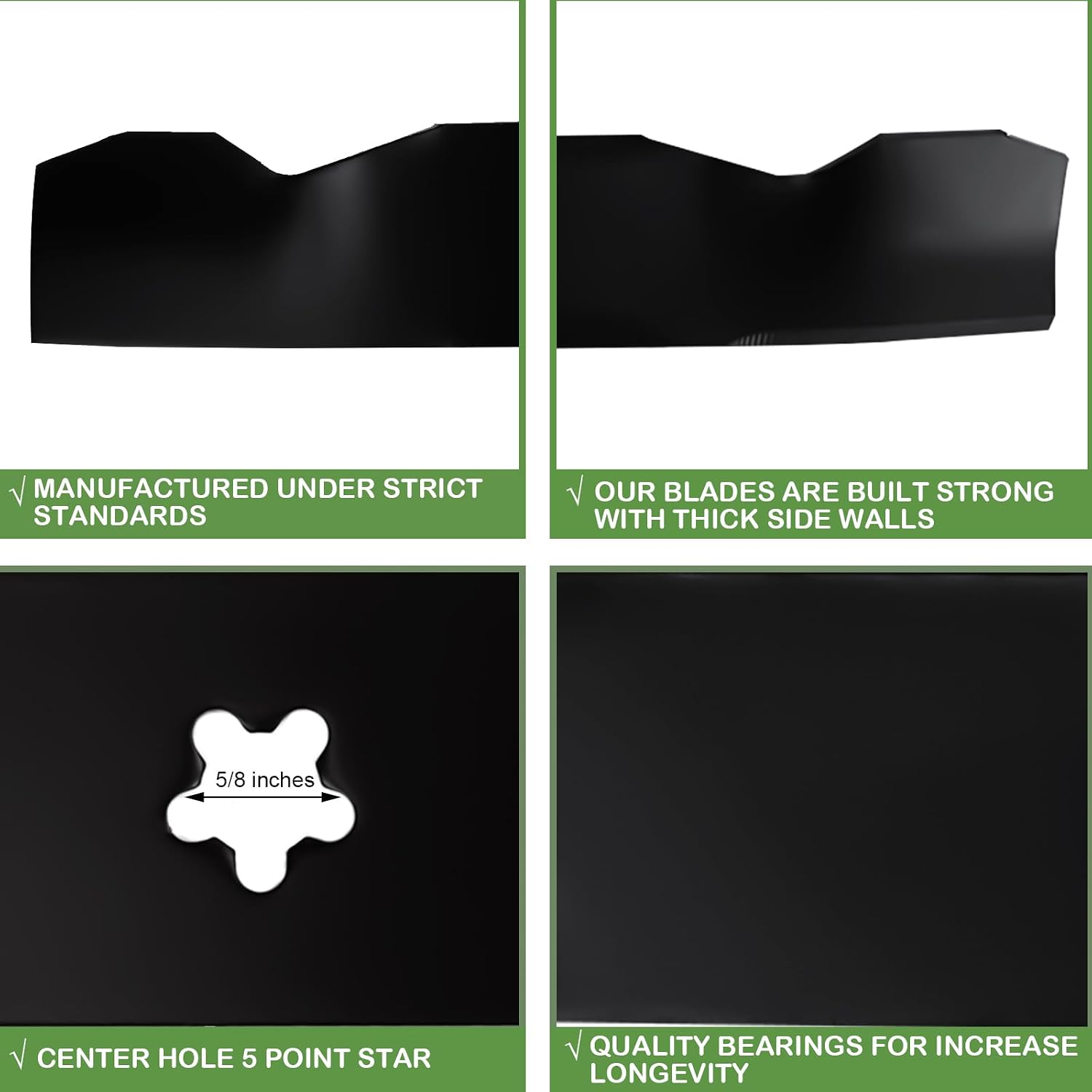 Aeagle 532137380 137380 50'' High Lift Mower Blades for Husqvarna Poulan Craftsman AYP GT200 GTH220 GTH2350 PP20H50J 50 inch Deck Lawn Tractor Replace 156468, 3 Pack (Black)