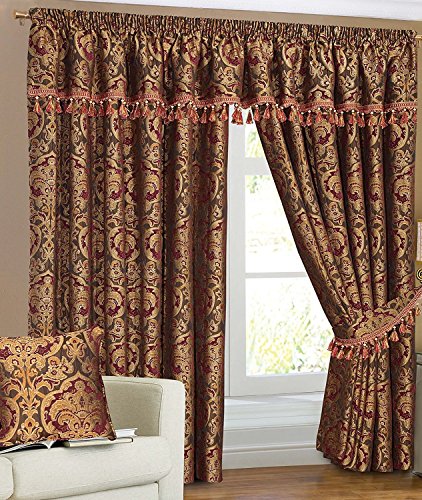 Online Bedding Store Fully Lined Pencil Pleat Heavy Chenille Georgia Curtains Pair (Curtains 90″x 72″ (228 x 183 cm))