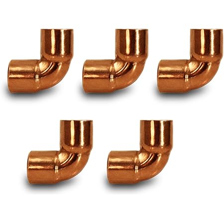 EZ-FLUID 10-Pack Copper Street 45 Degree Elbows - 1 FTG X C Lead Free Pressure Fittings For Plumbing