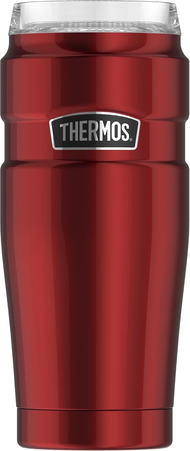 Thermos Stainless King 20 oz Travel Tumbler with 360 Degree Drink Lid, Cranberry
