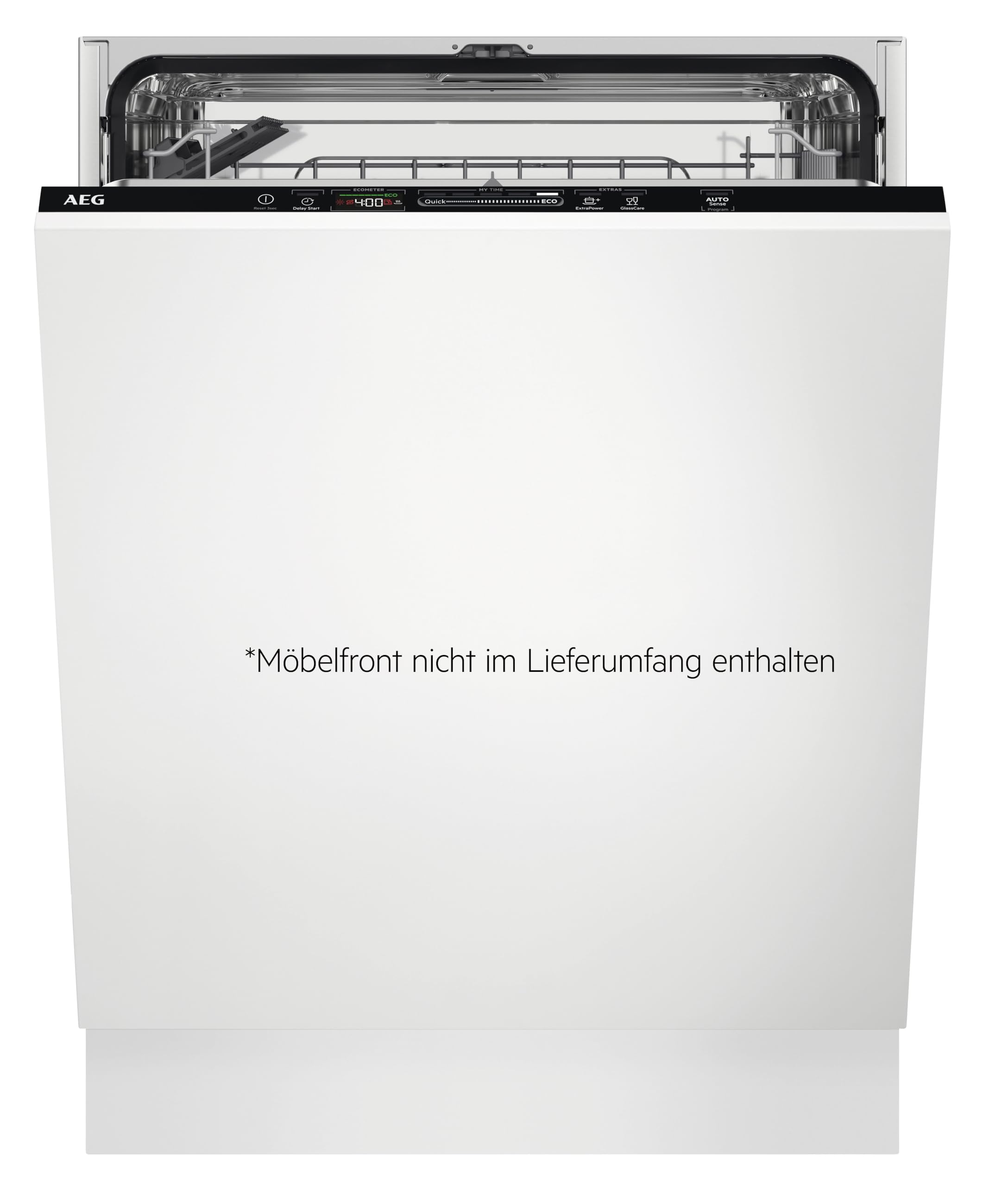 AEG FSB5361CZ Vollintegrierter-Geschirrspüler, Serie 6000 mit SatelliteClean Sprüharm, 60cm, AirDry für perfekte Trocknungsergebnisse, Besteckkorb, QuickSelect Display, Startzeitvorwahl, Wasserstopp