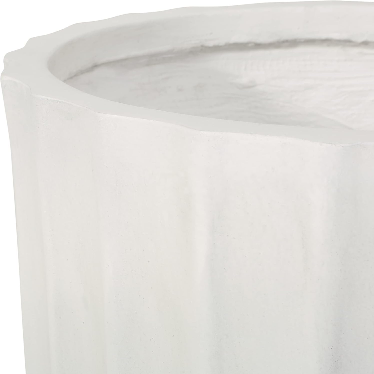 Christopher Knight Home Jorine Cast Stone Planter, Lightweight Concrete Plant Pot, Geometric Design Garden Urn, Round Flower Pot, Ourdoor Plant Urn for Backyard, No Assembly Needed, Antique White