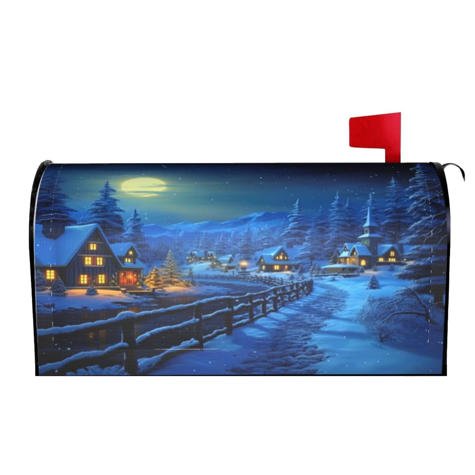 Christmas Scenery 01 Mailbox Covers Magnetic Wraps Post Letter Box Cover Garden Home Decor