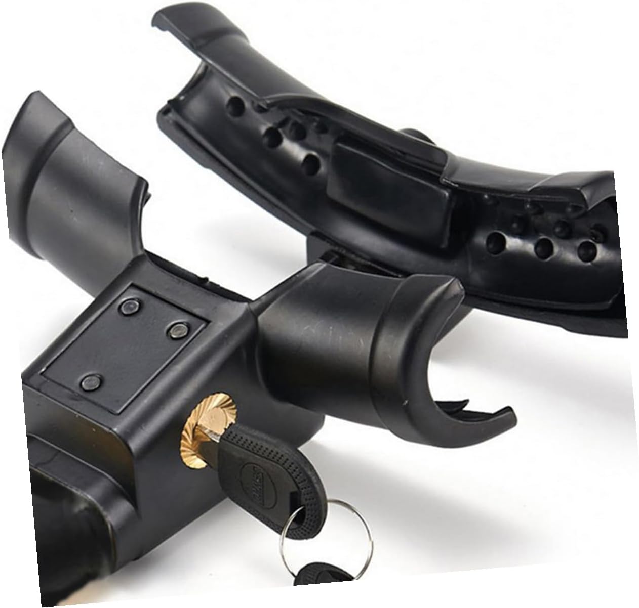PRETYZOOM T-Shape Anti-Steering Wheel Lock with Black High-Security Cylinder, Prevention Device for Sedan and Van Security, Heavy Duty Automotive