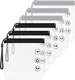 Gavzrt Kit 6 Sacos Organizadores de Viagem em EVA 20x20cm com Zíper - Para Roupas Íntimas, Meias, Acessórios e Necessaire, Kit Organizador de Malas para Viagem